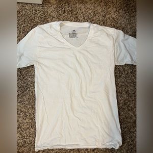 Set of 6 Hanes White V-neck shirts